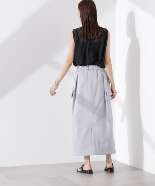 NANO universe（ナノユニバース）の「シアージョーゼットギャザーノースリーブブラウス（シャツ/ブラウス・レディース・ホワイト/ブラック/サーモンピンク・FREE）」の22枚目の写真