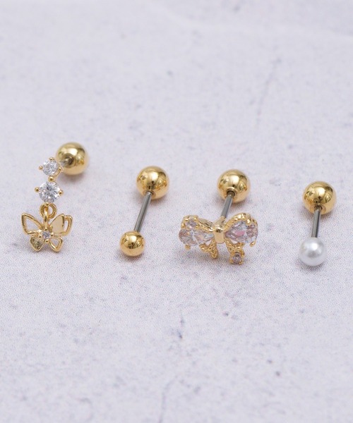 LINFA (リンファ)の「【アレルギー対応】サージカルステンレス 片耳・両耳兼用 モチーフピアスセット(ピアス(片耳用)・レディース・シルバー系1/その他1/その他2/その他3/ゴールド系2/シルバー系3/ゴールド系1/シルバー系2・FREE)」の4枚目の写真