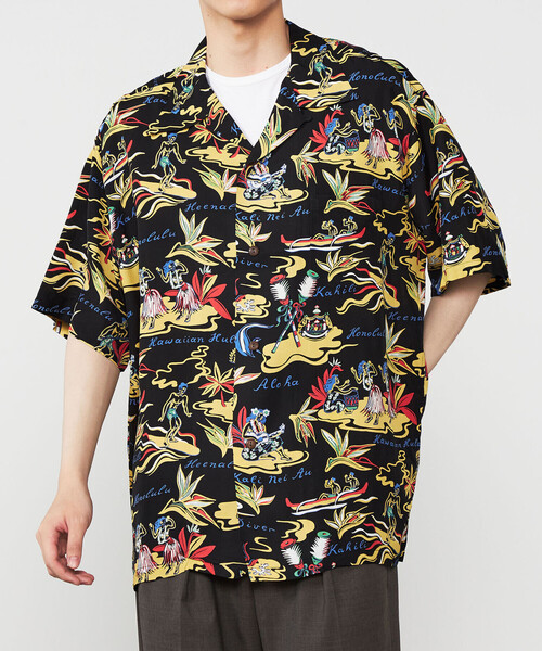 SUN SURF(サンサーフ)の「SUN SURF | 半袖ハワイアンシャツ “HAWAIIAN HULA” MEN(シャツ/ブラウス・メンズ・ブラック・XL/XXL/L)」の1枚目の写真