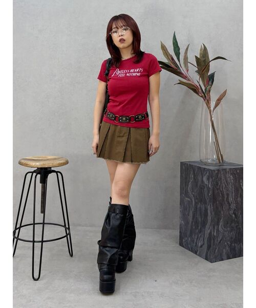 EVRIS（エヴリス）の「タイトグラフィックTシャツ（Tシャツ/カットソー・レディース・ホワイト/レッド/ブラック・FREE）」の22枚目の写真