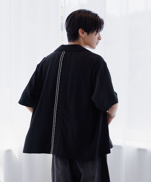 Anui(アニュイ)の「【UNISEX】パッチトロミカイキンシャツ(シャツ/ブラウス・レディース・ブラック/ボルドー・MEDIUM)」の6枚目の写真