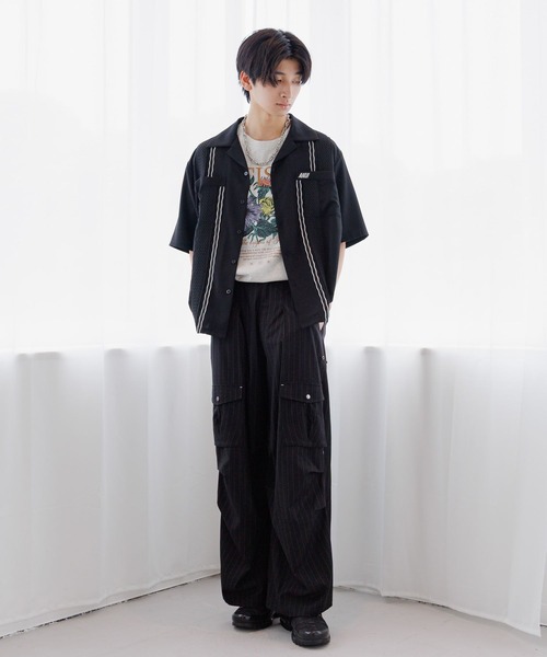 Anui(アニュイ)の「【UNISEX】パッチトロミカイキンシャツ(シャツ/ブラウス・レディース・ブラック/ボルドー・MEDIUM)」の9枚目の写真