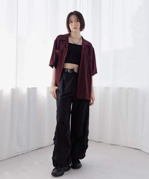 Anui(アニュイ)の「【UNISEX】パッチトロミカイキンシャツ(シャツ/ブラウス・レディース・ブラック/ボルドー・MEDIUM)」の11枚目の写真