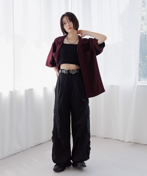 Anui(アニュイ)の「【UNISEX】パッチトロミカイキンシャツ(シャツ/ブラウス・レディース・ブラック/ボルドー・MEDIUM)」の13枚目の写真