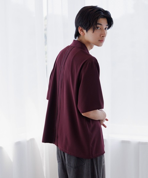 Anui(アニュイ)の「【UNISEX】パッチトロミカイキンシャツ(シャツ/ブラウス・レディース・ブラック/ボルドー・MEDIUM)」の17枚目の写真