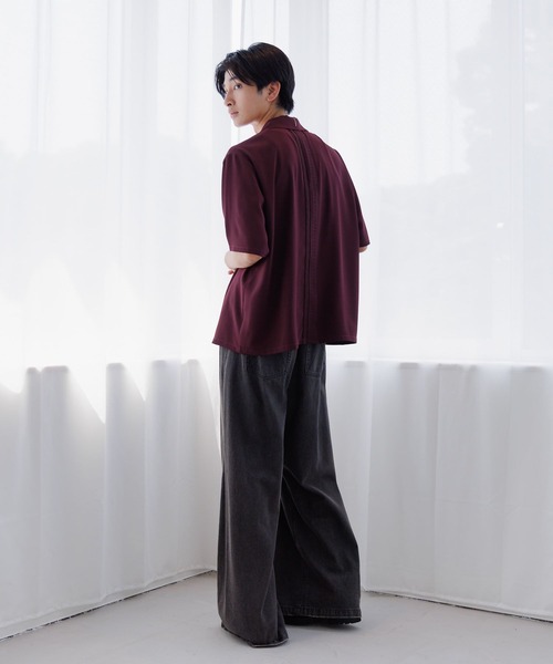 Anui(アニュイ)の「【UNISEX】パッチトロミカイキンシャツ(シャツ/ブラウス・レディース・ブラック/ボルドー・MEDIUM)」の19枚目の写真