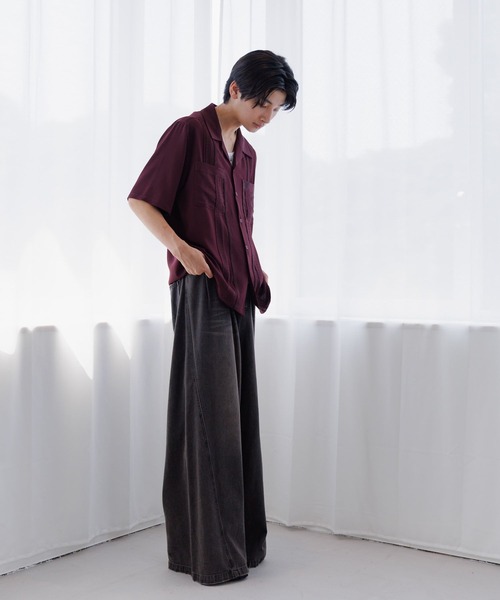 Anui(アニュイ)の「【UNISEX】パッチトロミカイキンシャツ(シャツ/ブラウス・レディース・ブラック/ボルドー・MEDIUM)」の20枚目の写真