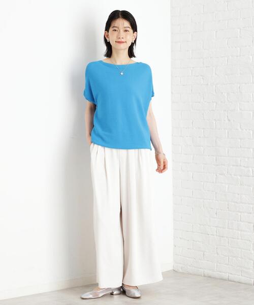 THE SHOP TK (ザ ショップ ティーケー )の「【6色展開】さらさらフレンチニット【毛玉になりにくい/洗濯機OK】(ニット/セーター・レディース・グリーン/ブラウン系その他/ホワイト系5/ブルー/オレンジ/スミクロ・13/12)」の7枚目の写真
