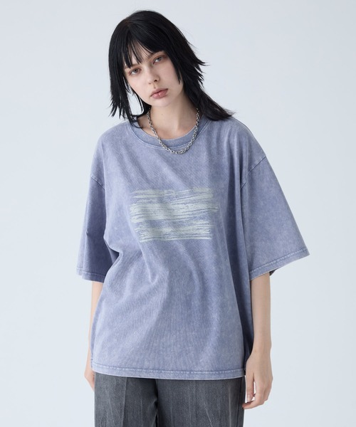 VELNUS】Sulfur Snow Vintage Foil Print Short Sleeve T-Shirt/硫化