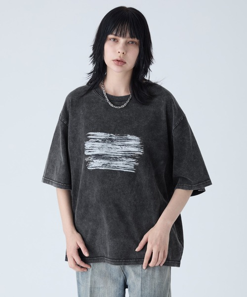 VELNUS(ベルナス)の「【VELNUS】Sulfur Snow Vintage Foil Print Short Sleeve T-Shirt/硫化スノーヴィンテージ加工箔プリント半袖Tシャツ(Tシャツ/カットソー・メンズ・チャコールグレー/ブルー・L/M/S)」の12枚目の写真