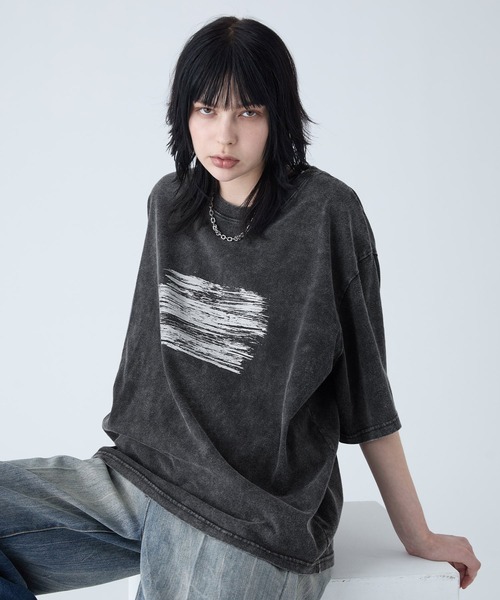 VELNUS(ベルナス)の「【VELNUS】Sulfur Snow Vintage Foil Print Short Sleeve T-Shirt/硫化スノーヴィンテージ加工箔プリント半袖Tシャツ(Tシャツ/カットソー・メンズ・チャコールグレー/ブルー・L/M/S)」の13枚目の写真