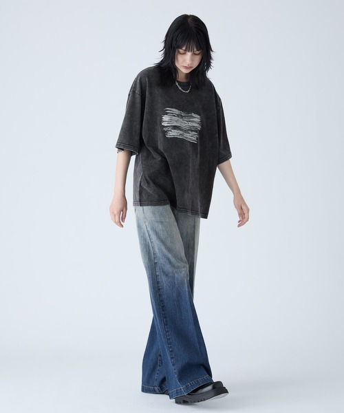 VELNUS(ベルナス)の「【VELNUS】Sulfur Snow Vintage Foil Print Short Sleeve T-Shirt/硫化スノーヴィンテージ加工箔プリント半袖Tシャツ(Tシャツ/カットソー・メンズ・チャコールグレー/ブルー・L/M/S)」の16枚目の写真
