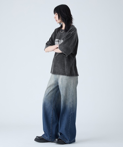 VELNUS(ベルナス)の「【VELNUS】Sulfur Snow Vintage Foil Print Short Sleeve T-Shirt/硫化スノーヴィンテージ加工箔プリント半袖Tシャツ(Tシャツ/カットソー・メンズ・チャコールグレー/ブルー・L/M/S)」の17枚目の写真