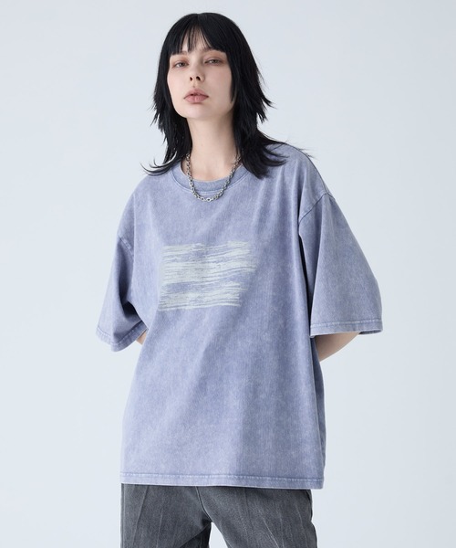 VELNUS(ベルナス)の「【VELNUS】Sulfur Snow Vintage Foil Print Short Sleeve T-Shirt/硫化スノーヴィンテージ加工箔プリント半袖Tシャツ(Tシャツ/カットソー・メンズ・チャコールグレー/ブルー・L/M/S)」の21枚目の写真