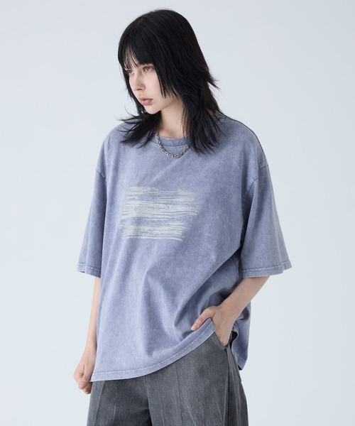 VELNUS(ベルナス)の「【VELNUS】Sulfur Snow Vintage Foil Print Short Sleeve T-Shirt/硫化スノーヴィンテージ加工箔プリント半袖Tシャツ(Tシャツ/カットソー・メンズ・チャコールグレー/ブルー・L/M/S)」の22枚目の写真