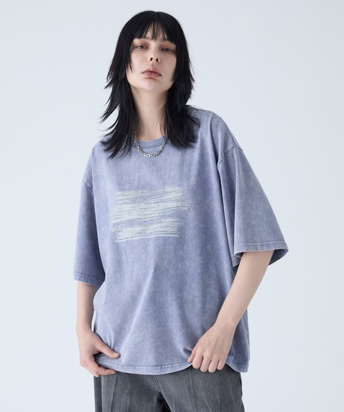 VELNUS】Sulfur Snow Vintage Foil Print Short Sleeve T-Shirt/硫化