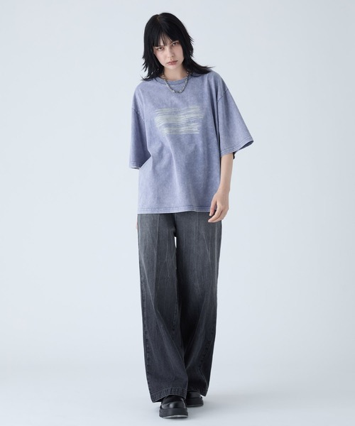 VELNUS】Sulfur Snow Vintage Foil Print Short Sleeve T-Shirt/硫化