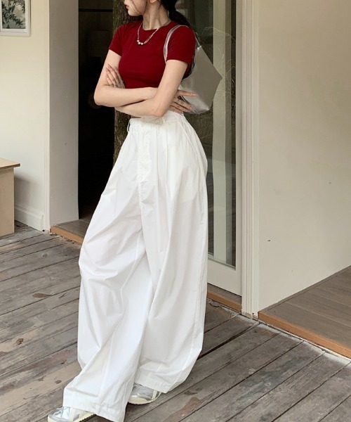 FREE STYLISTS（フリー スタイリスト）の「YUGA_YGMC　Loose silhouette white pants（スウェットパンツ・レディース・ホワイト・M/L）」の4枚目の写真