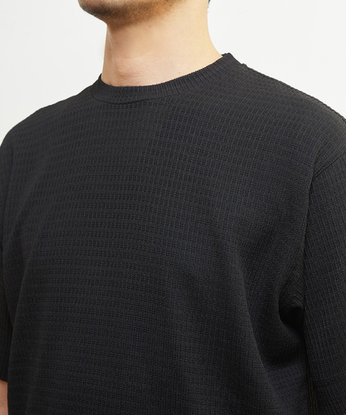 MEN'S MELROSE(メンズメルローズ)の「テクスチャーメッシュクルーネックTシャツ(Tシャツ/カットソー・メンズ・ブラック/グリーン/ブラウン・4/3/2)」の8枚目の写真