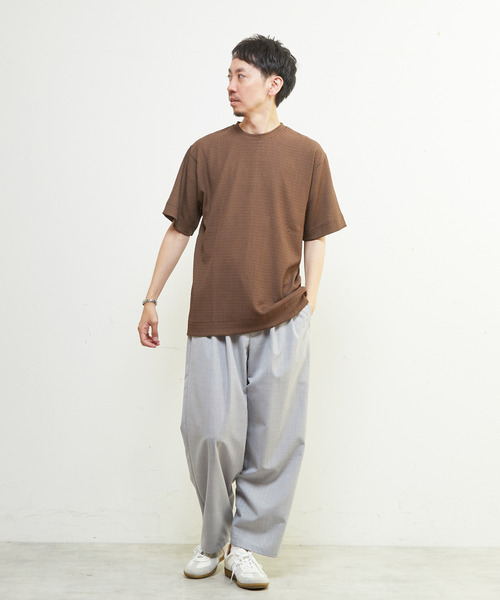 MEN'S MELROSE(メンズメルローズ)の「テクスチャーメッシュクルーネックTシャツ(Tシャツ/カットソー・メンズ・ブラック/グリーン/ブラウン・4/3/2)」の12枚目の写真