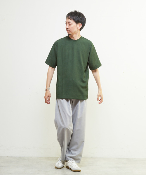 MEN'S MELROSE(メンズメルローズ)の「テクスチャーメッシュクルーネックTシャツ(Tシャツ/カットソー・メンズ・ブラック/グリーン/ブラウン・4/3/2)」の17枚目の写真