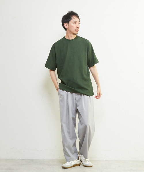 MEN'S MELROSE(メンズメルローズ)の「テクスチャーメッシュクルーネックTシャツ(Tシャツ/カットソー・メンズ・ブラック/グリーン/ブラウン・4/3/2)」の18枚目の写真