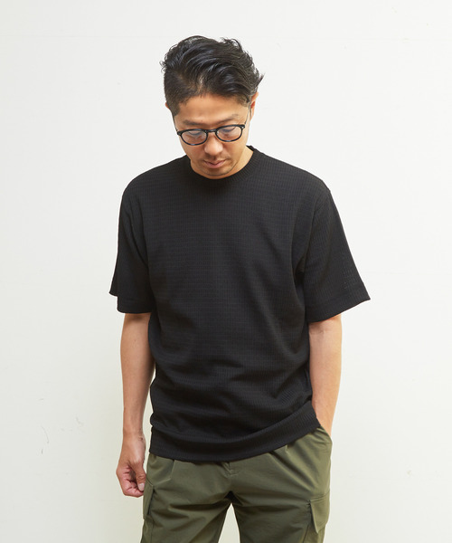 MEN'S MELROSE(メンズメルローズ)の「テクスチャーメッシュクルーネックTシャツ(Tシャツ/カットソー・メンズ・ブラック/グリーン/ブラウン・4/3/2)」の20枚目の写真