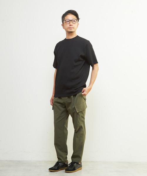 MEN'S MELROSE(メンズメルローズ)の「テクスチャーメッシュクルーネックTシャツ(Tシャツ/カットソー・メンズ・ブラック/グリーン/ブラウン・4/3/2)」の22枚目の写真
