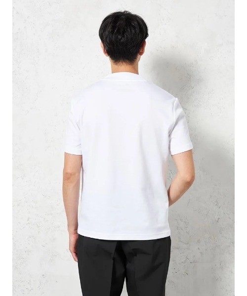 HARUYAMA(ハルヤマ)の「【吸湿冷感】完全ノーアイロン 半袖 アイTシャツ スロープネック(Tシャツ/カットソー・メンズ・ブラック/ブラウン/ホワイト・L/M/LL/3L/S)」の9枚目の写真