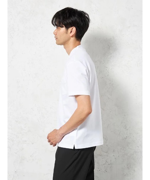 HARUYAMA(ハルヤマ)の「【吸湿冷感】完全ノーアイロン 半袖 アイTシャツ スロープネック(Tシャツ/カットソー・メンズ・ブラック/ブラウン/ホワイト・L/M/LL/3L/S)」の8枚目の写真