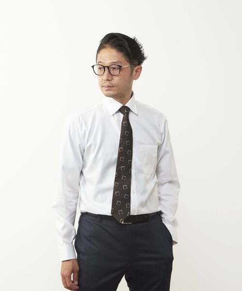 MEN'S MELROSE(メンズメルローズ)の「ストライプ / ツイル / ヘリンボーン ドレスシャツ(シャツ/ブラウス・メンズ・ホワイト系その他/ホワイト系その他2/ブルー・2/3/5/4)」の1枚目の写真