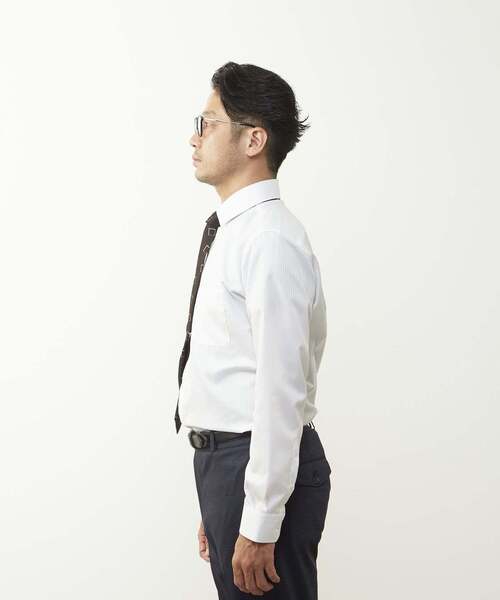 MEN'S MELROSE(メンズメルローズ)の「ストライプ / ツイル / ヘリンボーン ドレスシャツ(シャツ/ブラウス・メンズ・ホワイト系その他/ホワイト系その他2/ブルー・2/3/5/4)」の9枚目の写真