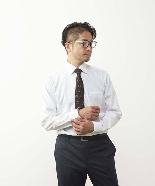 MEN'S MELROSE(メンズメルローズ)の「ストライプ / ツイル / ヘリンボーン ドレスシャツ(シャツ/ブラウス・メンズ・ホワイト系その他/ホワイト系その他2/ブルー・2/3/5/4)」の12枚目の写真