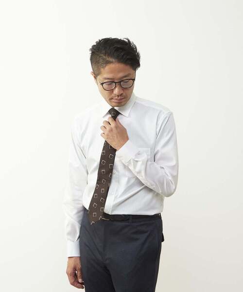 MEN'S MELROSE(メンズメルローズ)の「ストライプ / ツイル / ヘリンボーン ドレスシャツ(シャツ/ブラウス・メンズ・ホワイト系その他/ホワイト系その他2/ブルー・2/3/5/4)」の22枚目の写真
