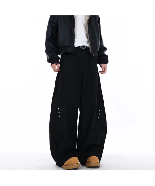 ArgueCulture カーブパンツ光沢落ち感カジュアルロングゆる黒 楽天市場】カーブパンツ（シーズン秋）の通販