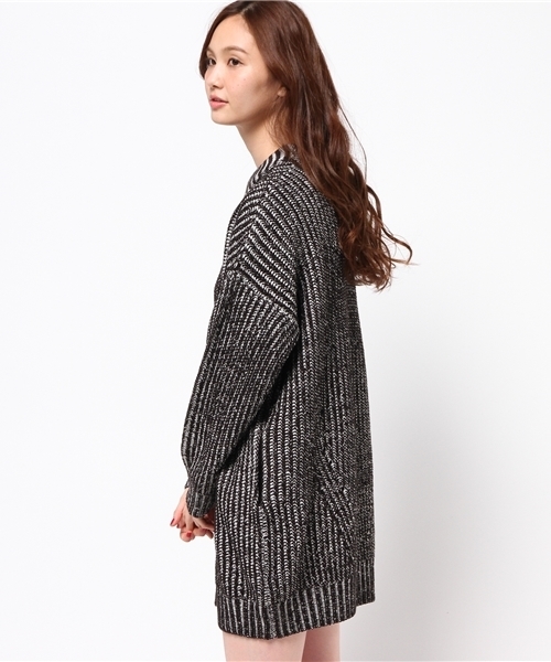 VENCEEXCHANGE（ヴァンスエクスチェンジ）の「畦ハイネックワンピース     （ワンピース・レディース・ネイビー/オフホワイト/ブラック・MEDIUM）」の10枚目の写真