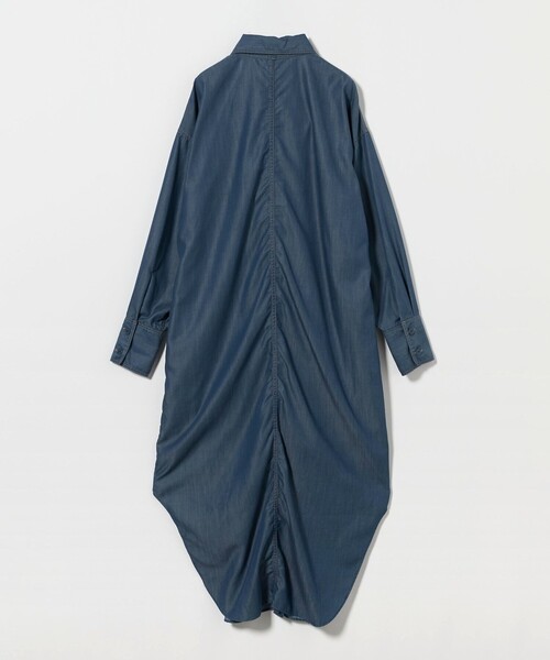 K　ASTRAET アストラット　デニムワンピース セール】＜ASTRAET＞デニムライク リボン シャツワンピース