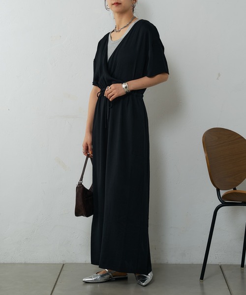 COLONY 2139（コロニートゥーワンスリーナイン）の「リネンライクカシュクールワンピース（ワンピース・レディース・ベージュ/ブラウン/ブラック・FREE）」の5枚目の写真