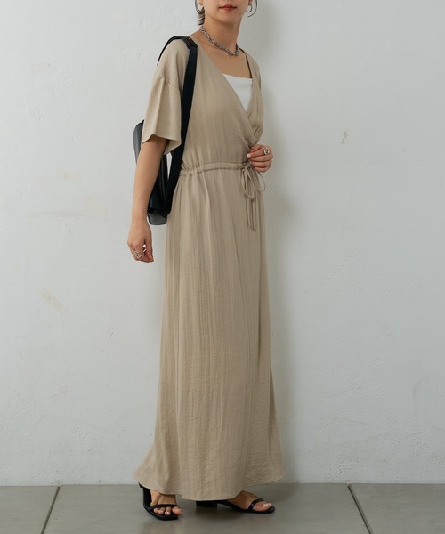 COLONY 2139（コロニートゥーワンスリーナイン）の「リネンライクカシュクールワンピース（ワンピース・レディース・ベージュ/ブラウン/ブラック・FREE）」の11枚目の写真