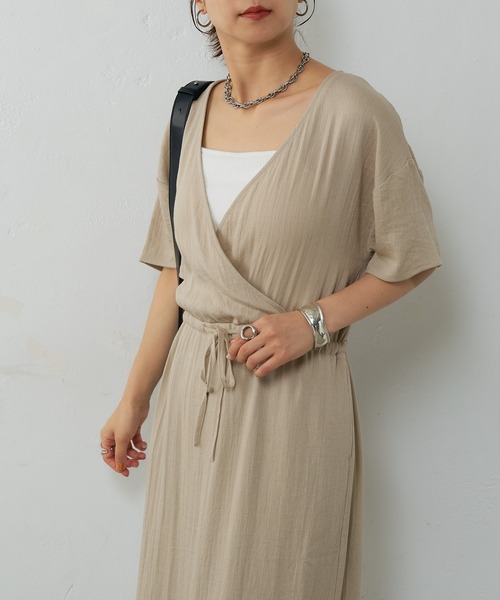 アンティークlinen カシュクールドレス ichi/Antiquite's(アンティークス） 600333 リネン2wayドレス