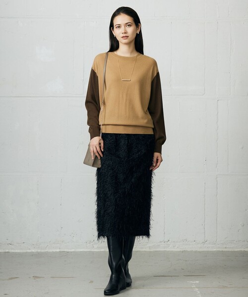 自由区（ジユウク）の「フェザージャカード スカート（スカート・レディース・カーキ系/ネイビー系・32）」の8枚目の写真