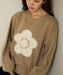 MARY QUANT | MARY QUANT × PUBLUX/マリークワント 相良 フラワーモチーフ アート ジャガードニット 限定展開(ニット/セーター)