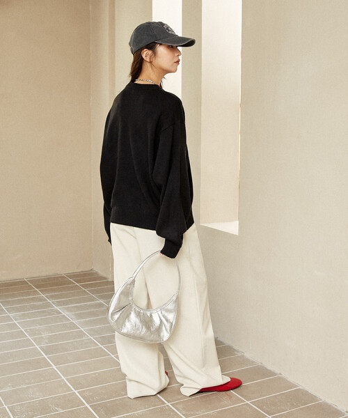 PUBLUX（パブリュクス）の「MARY QUANT × PUBLUX/マリークワント 相良 フラワーモチーフ アート ジャガードニット　限定展開（ニット/セーター・レディース・ブラック/オフホワイト/グレー/ブラウン/レッド/ネイビー/ベージュ・ﾌﾘ-）」の16枚目の写真