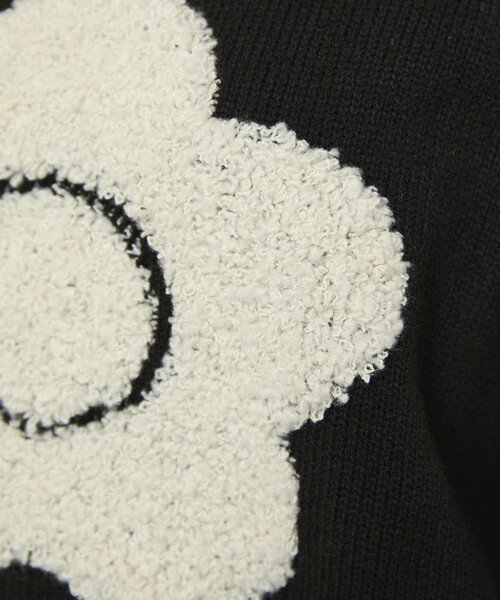 PUBLUX（パブリュクス）の「MARY QUANT × PUBLUX/マリークワント 相良 フラワーモチーフ アート ジャガードニット　限定展開（ニット/セーター・レディース・ブラック/オフホワイト/グレー/ブラウン/レッド/ネイビー/ベージュ・ﾌﾘ-）」の18枚目の写真