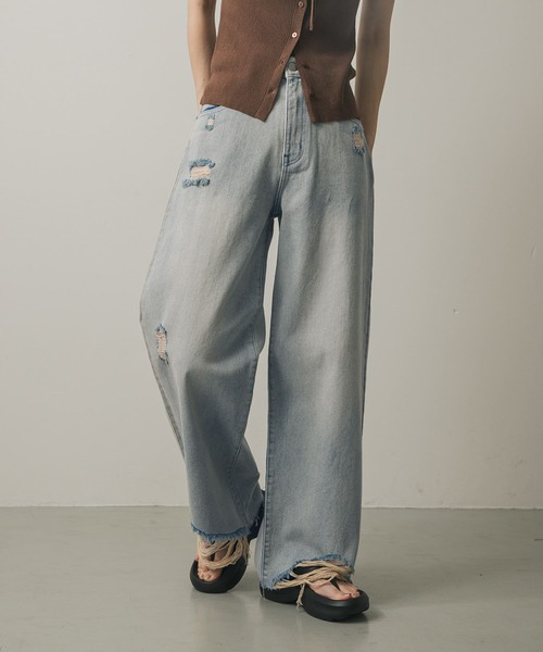 people sense グレーワイドデニム Ｓサイズ people sense グレーワイドデニム Sサイズ Peoplesense Washed Grey