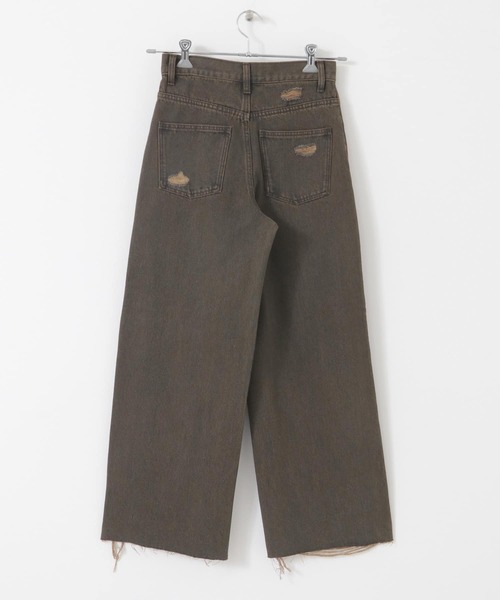 SENSE OF PLACE by URBAN RESEARCH（センスオブプレイスバイアーバンリサーチ）の「ダメージストレートデニム（デニムパンツ・レディース・ライトインディゴブルー/ブラウン・MEDIUM/SMALL）」の19枚目の写真