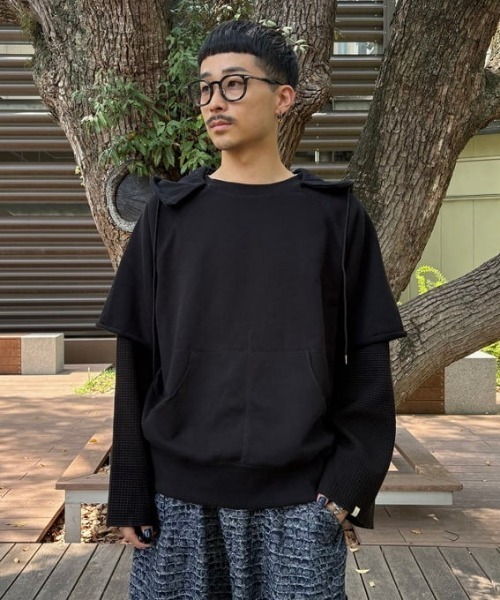 FAF(フェイク アス フラワーズ)の「FAF(Fake As Flowers)/ Double Sleeve Hoodie(スウェット・メンズ・ブラック/カーキ・3(L)/2(M)/1(S))」の13枚目の写真