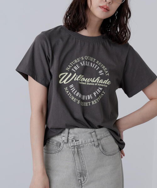 FREE'S MART（フリーズマート）の「◆サークルロゴプリントＴシャツ（Tシャツ/カットソー・レディース・ホワイト/ブラック・FREE）」の4枚目の写真