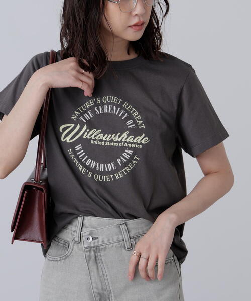 FREE'S MART（フリーズマート）の「◆サークルロゴプリントＴシャツ（Tシャツ/カットソー・レディース・ホワイト/ブラック・FREE）」の5枚目の写真