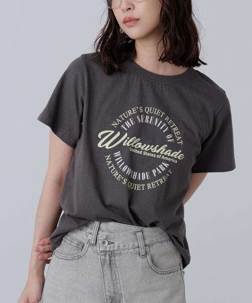 FREE'S MART（フリーズマート）の「◆サークルロゴプリントＴシャツ（Tシャツ/カットソー・レディース・ホワイト/ブラック・FREE）」の6枚目の写真